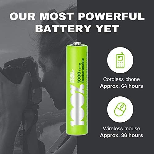 100% PeakPower 12 x AAA Rechargeable batteries 800 mAh 100% PeakPower NiMH Battery