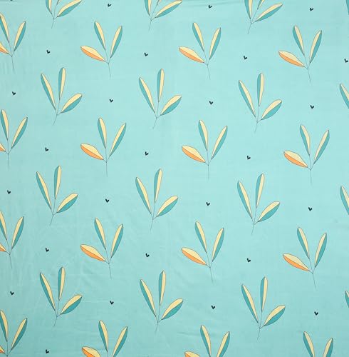 Image of HOMEKART (110 TC & 110 GSM 100% Cotton Feel Bedsheet for Single Bed with One King Size Pillow Covers Soft /Breathable Wrinkel Free -60x90 Inches - (Green & Yellow & Blue)