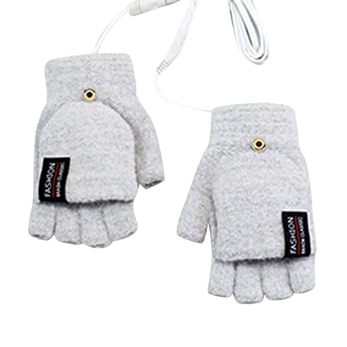 tacniseyw Guantes de invierno para mujer con pantalla táctil, forro polar térmico, agarre antideslizante, elástico, tejido suave, puños elásticos para esquí, caminar, correr, gris, talla única