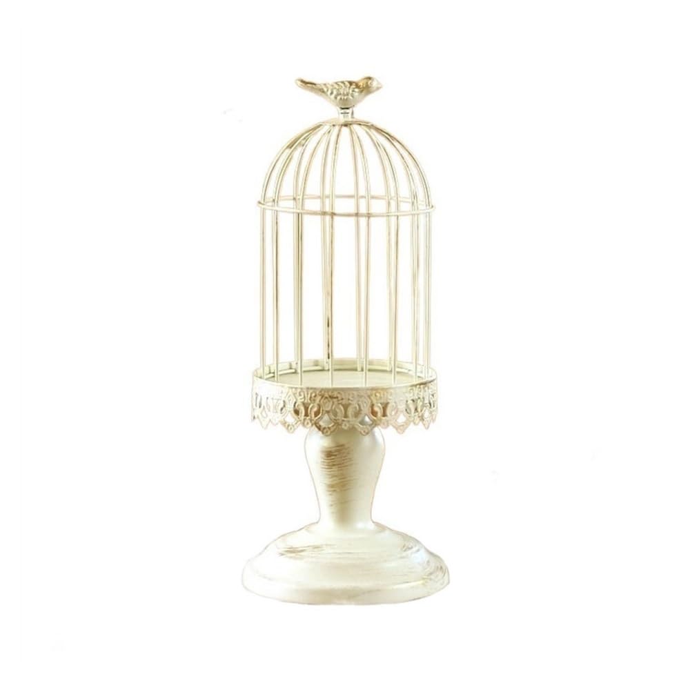 Candle Holder Vintage European Style Birdcage Candlestick Home Decoration High Foot Candlestick Decoration Candle Holder(L)