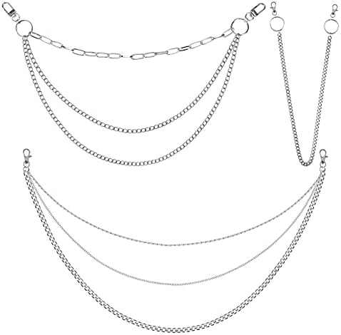 LOOPES 3pcs Trouser Chains Punk Chain Jean Wallet Chain Metal Wallet Chain Accessories for Men Women Pants Jeans Trousers Wallets