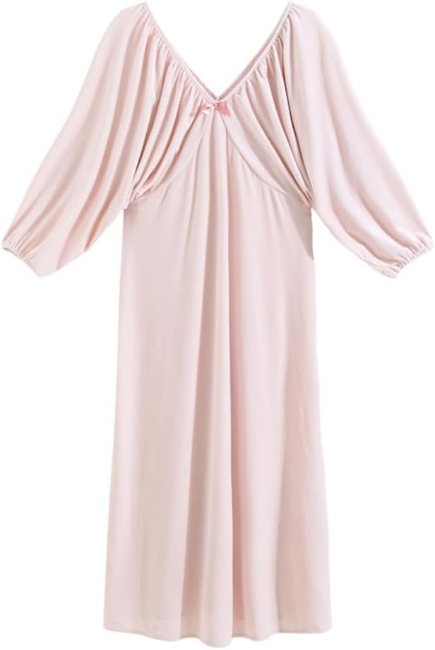 JSEIAJB Sleeping skirts, autumn and winter long golden velvet pajamas, long sleeved plush home clothing