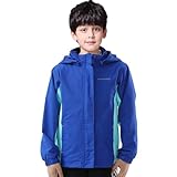 Picture of YINGJIELIDE Boys Girls Rain Jacket,Kids Lightweight Waterproof Hooded Raincoats Windbreakers,Outdoor Hiking Coat