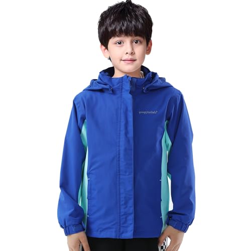 Image of Girls Boys Rain Jackets, Lightweight Waterproof Kids Rain Coats with Hood Windbreakers for Kids