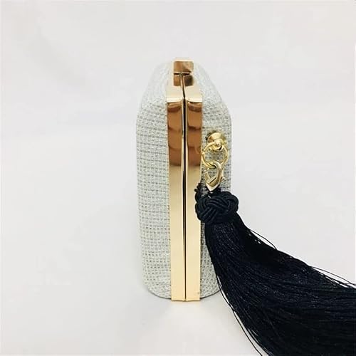 Bbsj Tassel Clutch Purse Evening Bags Silver Women's Wallet Wedding Party Chain Shoulder Crossbody Handbags #TOP3