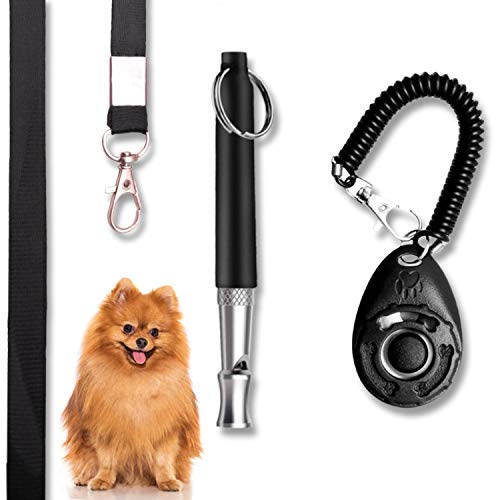 lEPECQ Dog Whistle, Dog Whistle to Stop Barking with Training Clicker, Adjustable Pitch Ultrasonic, Professional Silent Dog Whistle Tool with Wristband Free Lanyard