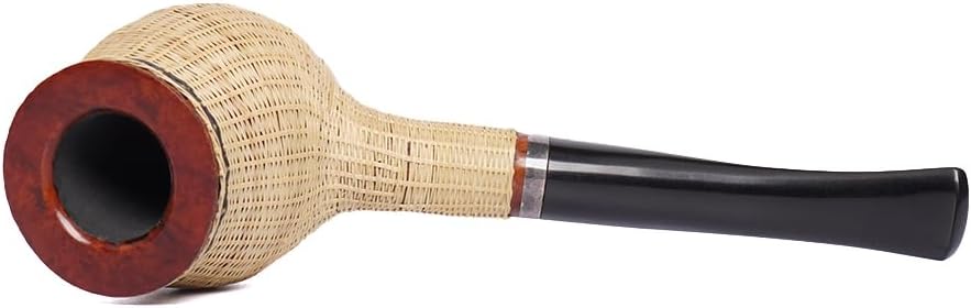 Heysong Briar wood Material and Bamboo woven Decorative Tobacco pipe (Col.007)