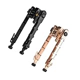 SPINA OPTICS Aluminum Tactical Rifle Bipod Quick Detach Bipod 6.69"-8.26" Telescopic bipod for hunting w/QD (black) - Image 1