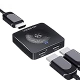  HDMI Switch 4K HDMI Splitter - SOOMFON HDMI Switcher 4K@60Hz Bi-Direktional 2 in 1 Out HDMI Umschalter Unterstützt HDCP2.2 HDR 3D 1080P für Xbox, PS5 Pro, PS4, Nintendo, Blu-Ray Player, DVD, HDTV
