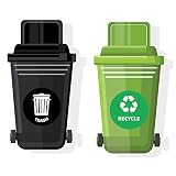 Recycle And Trash Decal/Sticker Signs (8.5 inches) - Waterproof-2pk; Removable, Durable, Air-Release