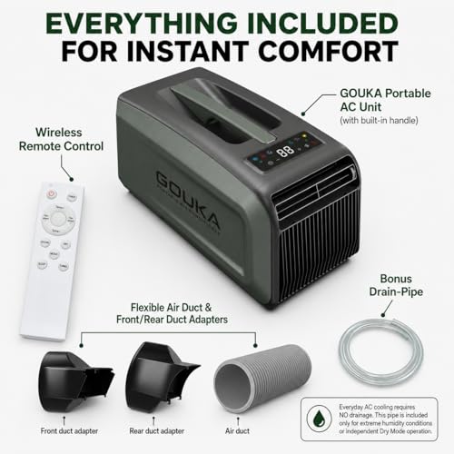 GOUKA Portable Ac 6100 BTU Cooling Camping Air Conditioner App Control No Drainage Required tent Ac Units for Rooms Bedroom Outdoor Camping Rvs (6100, BTUs, 1 Green Set) - Image 9