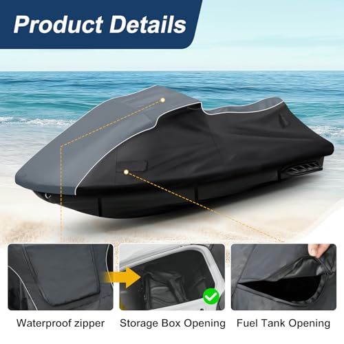 QUNSUNUS Jet Ski Cover for 2010-2025 Seadoo GTX,RXT,RXT-X with Cotton Inner by Q QUNSUNUS - Used condition - Image 6