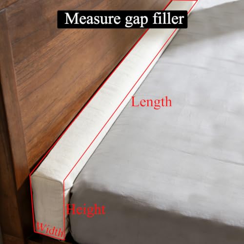 Barpoullar 59x4x10 Inch Headboard Gap Filler with Foam Space Filler Between Bed and Wall Bolster Pillow Bed Gap Filler, Beige by Barpoullar - Image 2