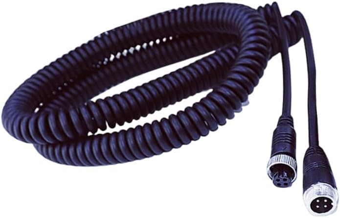 Losuudy8 Meter 4-pin Aviation Extension Spring Cable for Wired Backup Camera System