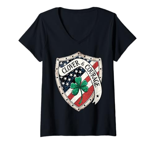 Mujer Clover & Courage Teacher - Día de San Patricio irlandés Camiseta Cuello V