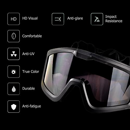 Emsecko Airsoft Tactical Goggles High Impact Resistance With 3 Interchangeable Lens, Durability Anti-Fog Anti-Shock Anti-Uv Tpu Frame For Comfortable Outdoor Sports, Shooting, Paintball, #TOP1