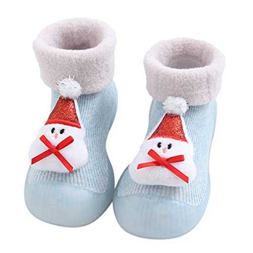 Baby Christmas Pattern Socks Shoes Non-Slip Floor Socks Shoes Children Cartoon Toddler Socks Shoes Boy Walking Shoes