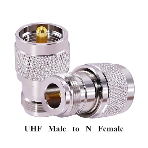 Adaptador coaxial UHF Macho a N Hembra, pack 2 piezas miniatura 5