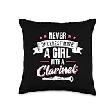 Clarinetist Never Underestimate A Girl With A Clarinet Throw Pillow