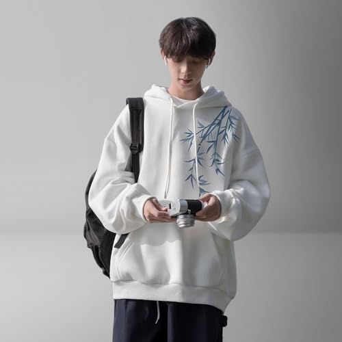Sweat à capuche chaud style chinois coupe ample pour homme en hiver