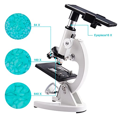 Microscope Kit For Kids Students Adults Beginners With Prepared Slides, 40X- 1280X Stem Science Compound Microscopes For Kids 8-12 With 52 Pcs Experiment Kits Gifts For Kids #TOP3
