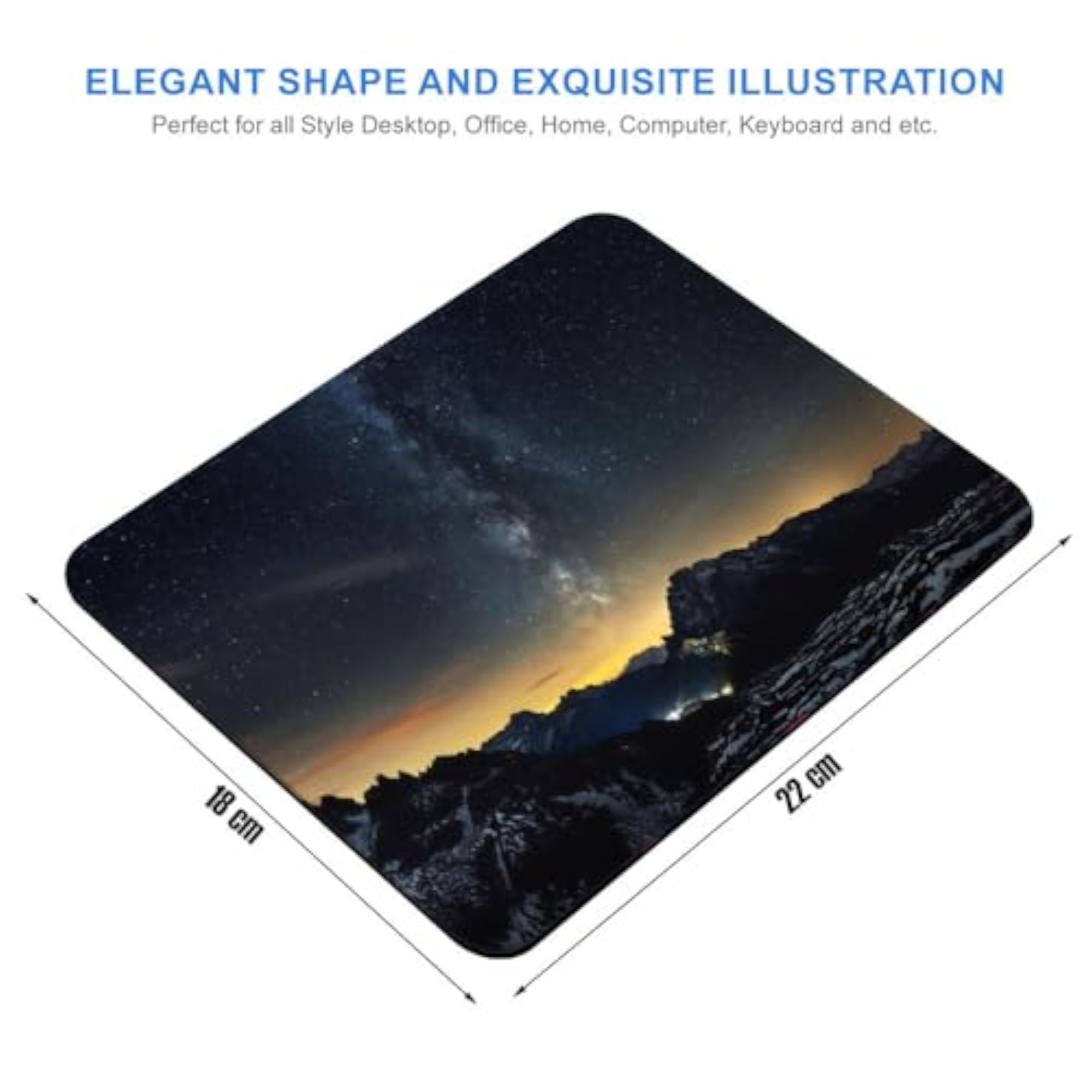 Milky Way Sunset Mouse Pad with Anti-Slip Base, Spill-Resistant
