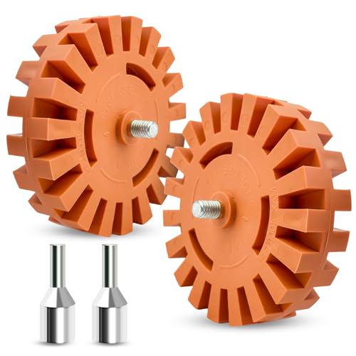 2 Packs of Sticker Remover Rubber Wheels, 4-inch Rubber Wheels