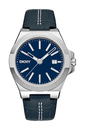 DKNY Men's Dark Blue Dial Dark Blue Leather Strap Watch DK1G047L0025