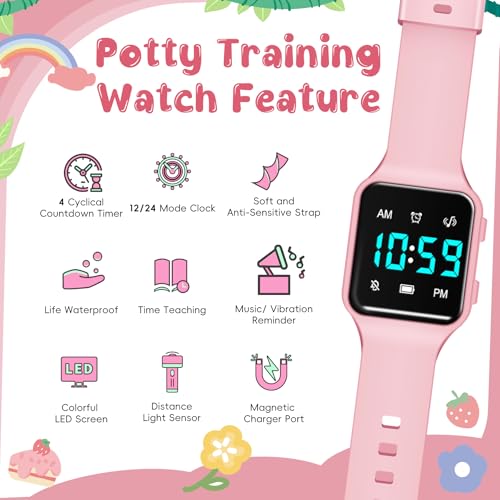 NN BEN NEVIS Potty Training Watch, Digital Toddler Watch with Countdown/Music/Alarm Clocks/Vibration Reminder and Waterproof, Remind Toddler to Go to The Toilet3