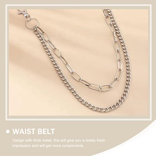 Partykindom Punk Belt Chains Belt 2Pcs Metal Waist Belts Style Waist Waistband Hip Hop Belly Crystal Decor Crystal Decor Crystal Decor Crystal Decor Crystals Decor #TOP1