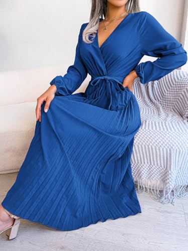 Women's Elegant Cross V-Neck Slim A-Line Temperament Pleated Chiffon Skirt4