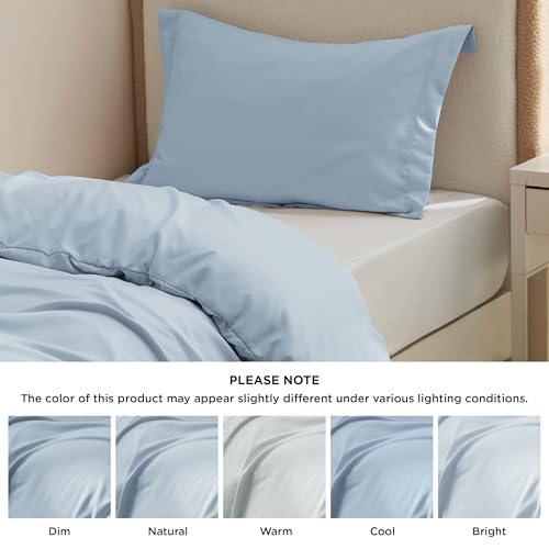 Image of Bedsure Twin /Twin XL Duvet Cover, Double Brushed Bedding Set, Light Blue | For Kids & Adults, 68 inchx90 inch Comforter Cover, Hotel Luxury, All Season, Breathable, Easy Care, Lightweight, Zipper Closure
