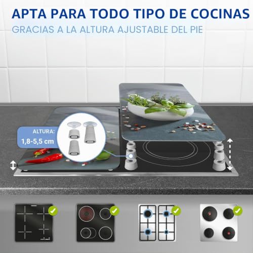Placas protectoras para cocina de vidrio y protector contra salpicaduras 4