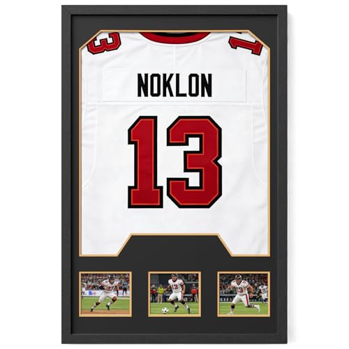 Trikotrahmen 60x90cm Trikot Bilderrahmen Schwarzer Bilderrahmen für Trikot mit Acrylplatte Können Fotos Einfügen zum Aufhängen Trikotrahmen Fußball for Eishockey Fußball Basketball T Shirt