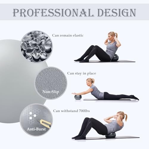 Image of PL-0003 Soft Exercise Ball, Anti-Burst Yoga Ball Chair Supports 2200lbs PL-0003