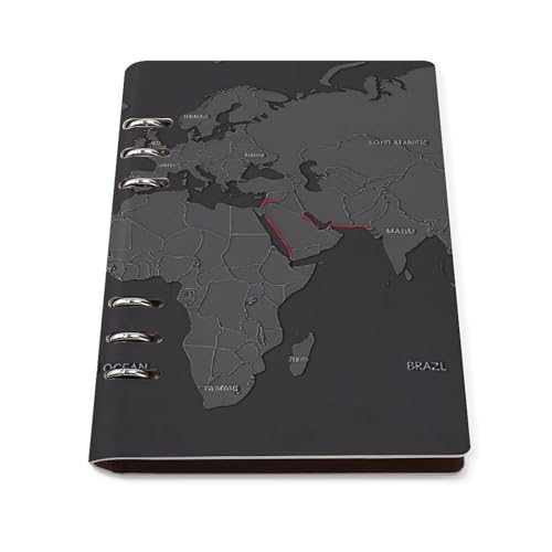 Journal en cuir rechargeable carte du monde pour vos notes de voyage