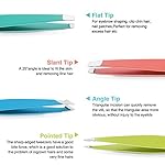 HAWATOUR Tweezers Set, 4Pcs Eyebrows Tweezers for Women, Great Precision for Ingrown Hair, Splinter, Facial Hair Removal, Multicolored - Image 3