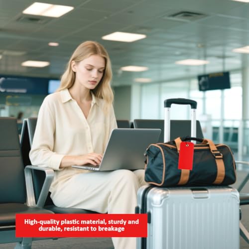 100 Stück Wasserdichte Versandetiketten aus Kunststoff, 12 X 6 cm Beschreibbare Hängeetiketten, Versandetiketten mit Öse zum Aufhängen aus Eisendraht für Koffer, Ausrüstung und Lagerverwaltung