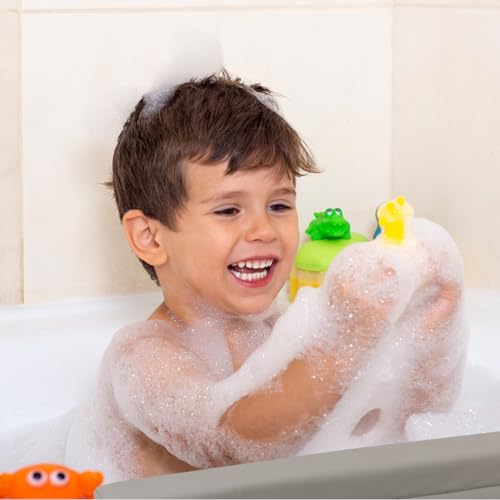 Image of Bath Kneeler & Elbow Rest-Thick, Non-Slip 1-Piece Pads Protect Elbows and Knees, Mesh Pockets. Quick-Dry, Easy to Clean. Perfect for Bathing Babies and Pets (Gray)