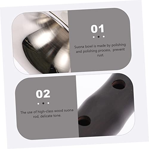 Vaguelly 7 Sets Suona Kids Instruments Suona Instrument Black Sandalwood Suona Starter Suona Rosewood-Made Suona National Instrument Premium Suona Trumpet Child Small Wood C Key Suona #TOP7