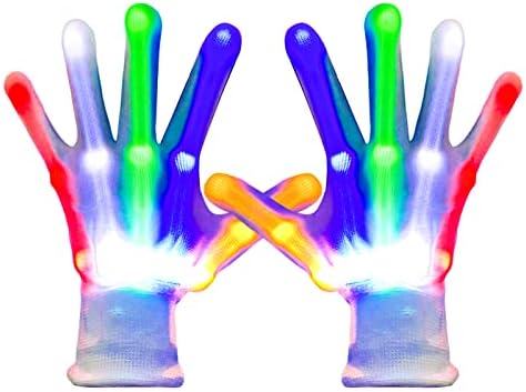 GLEDLOVES LED Gloves For Kids Or Adults, Knuckles Costume Light U...