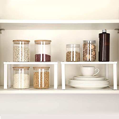 VINILITE Stackable Kitchen Cupboard Organiser Shelf Insert, Metal Cabinet Storage Shelves Storage Rack for Pantry Countertops - Image 2
