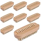Tbestmax Cleaning Nail Fingernail Brush Wood 2 Side for Manicure Pedicure Women Kids 8 Pack
