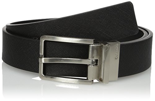 Calvin Klein Men's Calvin Klein Round Edge Buckle 35mm Reversible Belt, black/Brown Gun, 38