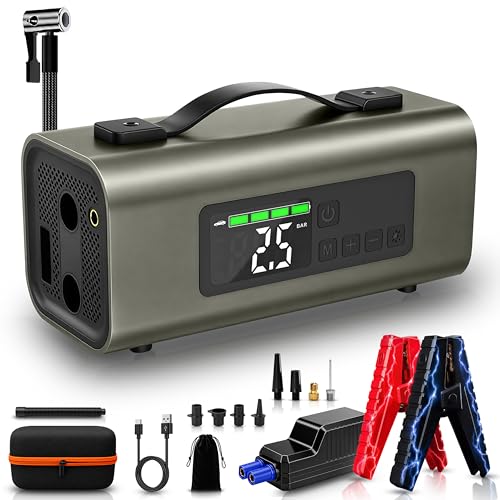 Image of TOMAHAWK JSI-5345 4-in-1 Car Jump Starter | 1000A | 140 PSI Air Compressor | 8000mAh USB Charging | 200 lumens | 950g | Jump Starter Car Battery | Jumpstarter | Battery Jumper USB Charging