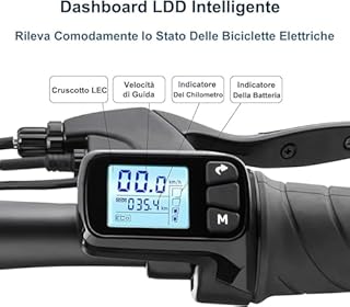 DYU Bicicletta Elettrica Pieghevole,14 pollici Smart Bici Elettrica Pedalata Assistita con LCD Display,Portatile Compatta E-bike con Chiave Wireless,Batteria Rimovibile,Unisex Adulto (Nero)