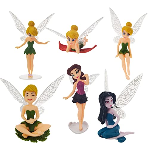LuXianYS Hadas de Flores Figuras 6 Piezas Figuras Miniaturas de Hadas Hada de Las Flores Cake Topper Hadas Decoración, utilizadas para la Decoración de Pasteles de Cumpleaños Familiares Cover