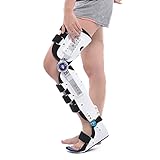 Ángulo y tamaño ajustables: el protector de soporte ortopédico para piernas es ajustable en longitud y tamaño, lo que lo hace adecuado para personas de diferentes alturas. Y las hebillas ajustables en las articulaciones y los tobillos pueden moverse entre 0° y 90°.