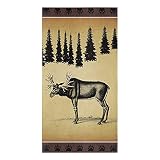 Kitchen Towels Set Vintage Farm Animal Dish Towel Reindeer Farmhouse Pine Tree Dishcloths 1 Pack, 18