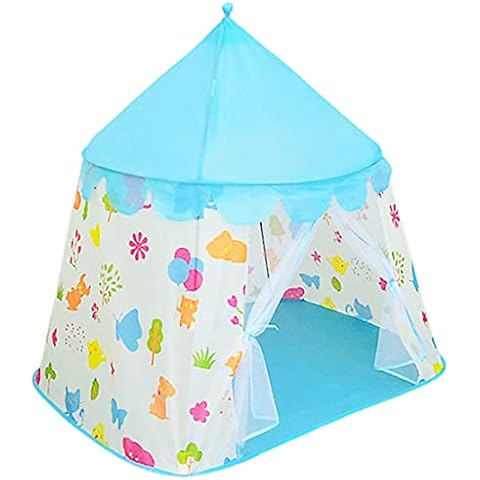 Floving Children's tent dinosaur princess castle play house indoor yurt (blue) Cover